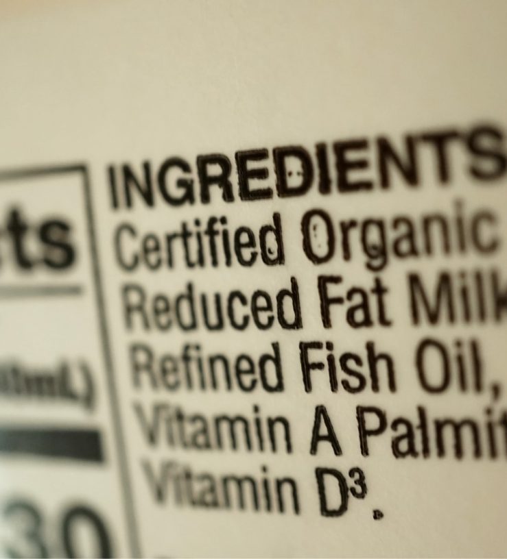 A photo of a list of ingredients