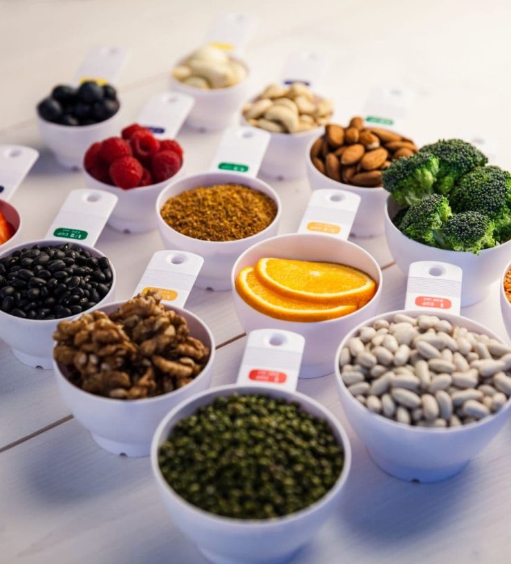 A photo of ingredients in measuring cups