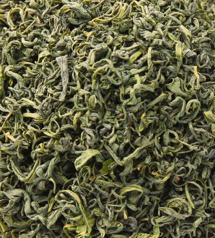 Green tea leaves